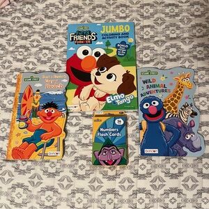 Sesame Street books and flash cards
